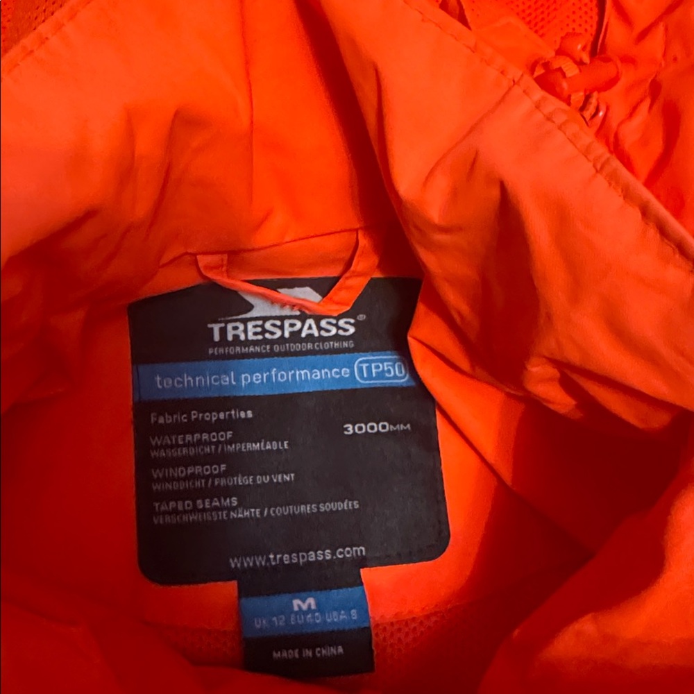 Trespass Orange Technical Performance Tp50 Jacket… - image 2